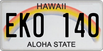 HI license plate EKO140