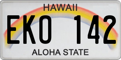 HI license plate EKO142