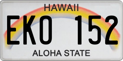 HI license plate EKO152