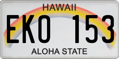 HI license plate EKO153