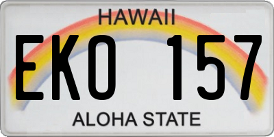 HI license plate EKO157