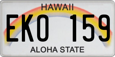 HI license plate EKO159