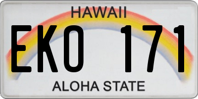 HI license plate EKO171