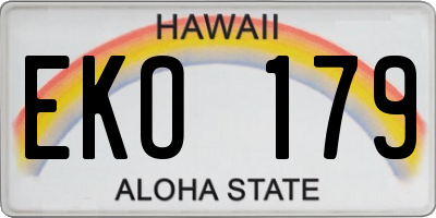 HI license plate EKO179