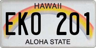 HI license plate EKO201