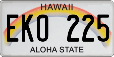 HI license plate EKO225