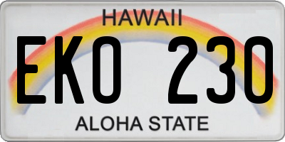 HI license plate EKO230