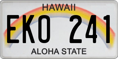 HI license plate EKO241