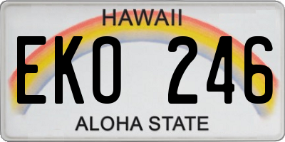 HI license plate EKO246