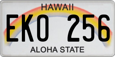 HI license plate EKO256