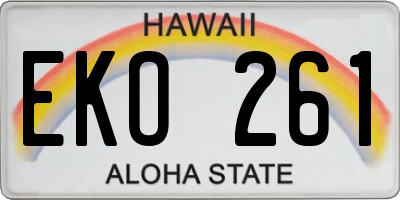 HI license plate EKO261