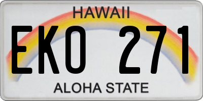 HI license plate EKO271