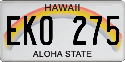 HI license plate EKO275