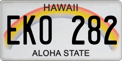 HI license plate EKO282