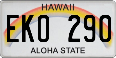 HI license plate EKO290