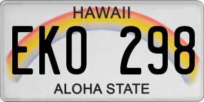 HI license plate EKO298