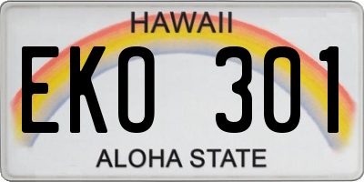 HI license plate EKO301
