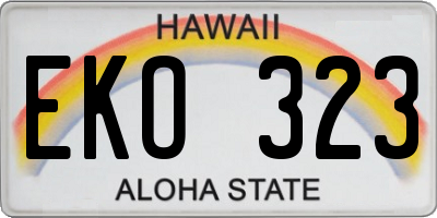HI license plate EKO323