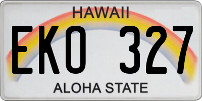 HI license plate EKO327
