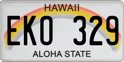 HI license plate EKO329