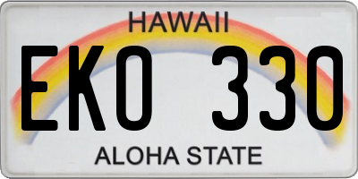 HI license plate EKO330