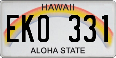 HI license plate EKO331