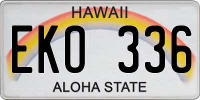HI license plate EKO336