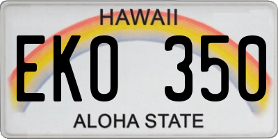 HI license plate EKO350