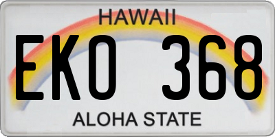 HI license plate EKO368