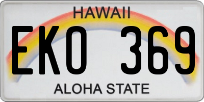 HI license plate EKO369