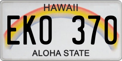 HI license plate EKO370