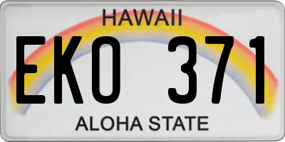 HI license plate EKO371