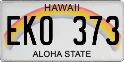 HI license plate EKO373