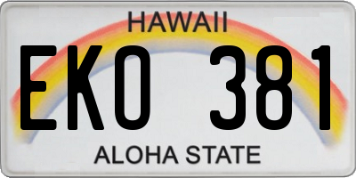 HI license plate EKO381