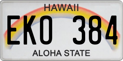 HI license plate EKO384