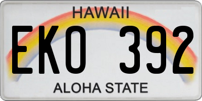 HI license plate EKO392