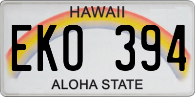 HI license plate EKO394