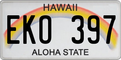 HI license plate EKO397