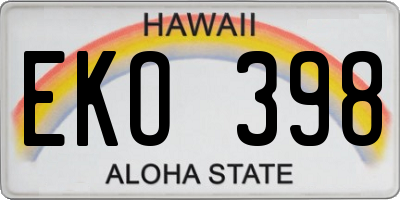 HI license plate EKO398