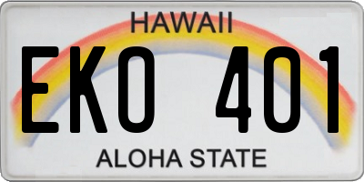 HI license plate EKO401