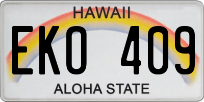 HI license plate EKO409