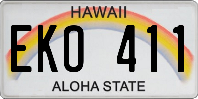 HI license plate EKO411