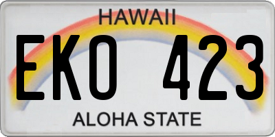 HI license plate EKO423