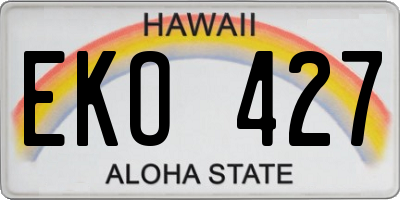 HI license plate EKO427