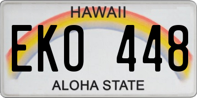 HI license plate EKO448