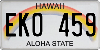 HI license plate EKO459