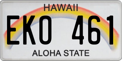 HI license plate EKO461