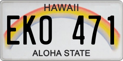 HI license plate EKO471