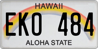 HI license plate EKO484