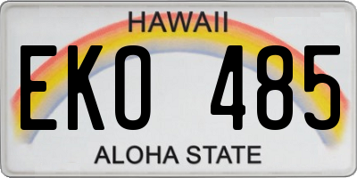 HI license plate EKO485